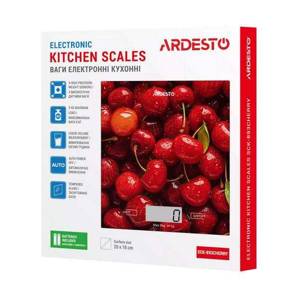 C&acirc;ntar electronic de bucătărie Ardesto SCK-893 CHERRY 230446 Imagini