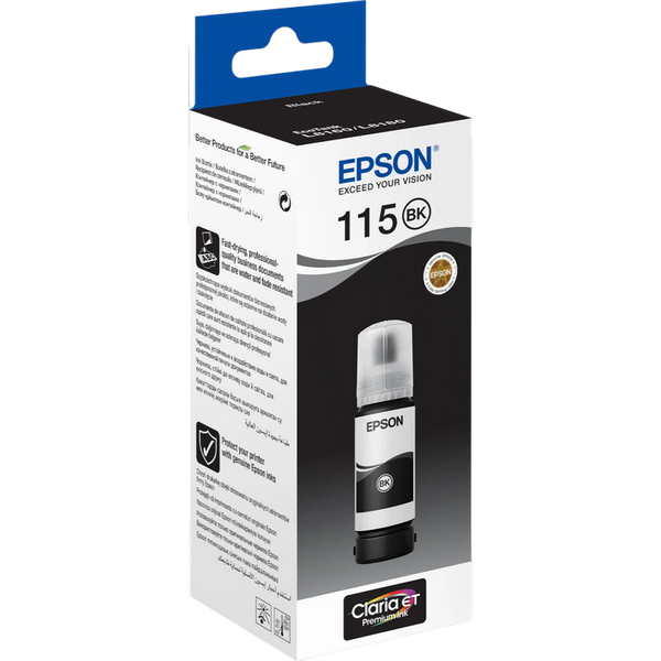 Ink Epson C13T07C14A, 115 EcoTank Ink Bottle, Pigment Black 132512 фото