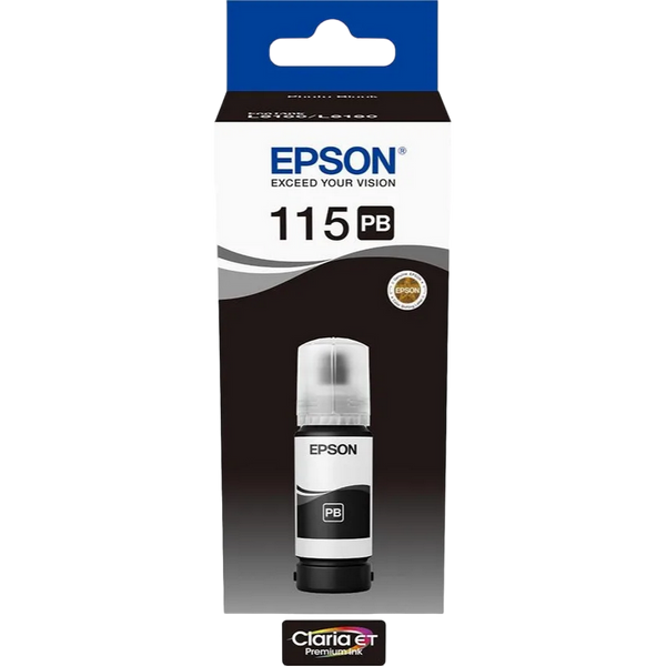 Ink Epson C13T07C14A, 115 EcoTank Ink Bottle, Pigment Black 132512 фото