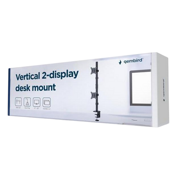 Table/desk stand for 2 monitors Gembird MS-D2ST-02, 13"-32", max.8kg, VESA: 75x75, 100x100 261147 Imagini