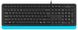 Keyboard A4Tech FK10, Multimedia Hot Keys, Laser Inscribed Keys , Splash Proof, Black/Blue, USB 112650 фото 2