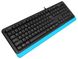 Keyboard A4Tech FK10, Multimedia Hot Keys, Laser Inscribed Keys , Splash Proof, Black/Blue, USB 112650 фото 3