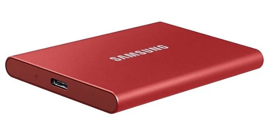 2.0TB (USB3.2/Type-C) Samsung Portable SSD T7 , Red (85x57x8mm, 58g, R/W:1050/1000MB/s) 124750 фото