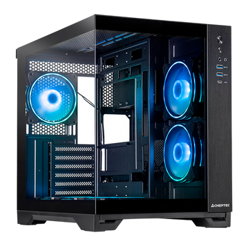 Case ATX Chieftec Visio, w/o PSU, 0,65/0.9mm, 6x120mm ARGB, Front&Side Tempered Glass, Dual-chamber, 225329 Imagini