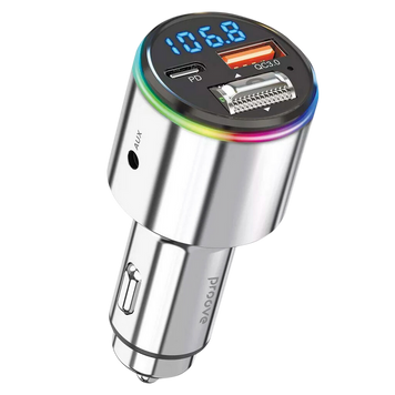 Автомобильное зарядное устройство Proove FM Launcher Power Drive 30W (PD+QC3.0) Type-C+USB Silver 235690 фото