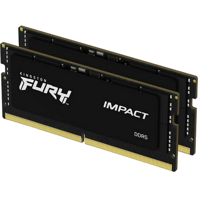 32GB DDR5-5600MHz SODIMM Kingston FURY Impact (Kit of 2x16GB) (KF556S40IBK2-32), CL40, 1.25V, Black 205027 фото