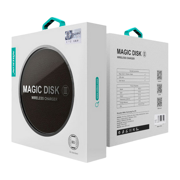 Wireless Charger Nilkin, Magic Disk III, 10W, Fast Charging, Black 210176 фото