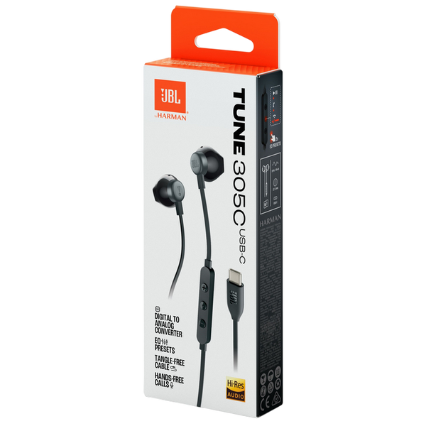 Earphones JBL T305C, Black 229933 фото