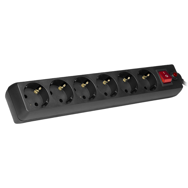 Surge Protector 6 Sockets, 1.8m, Sven Optima, BLACK, Retail color box, flame-retardant 76160 Imagini