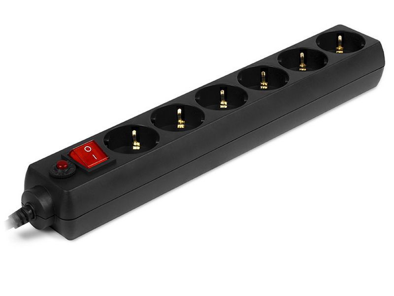 Surge Protector 6 Sockets, 1.8m, Sven Optima, BLACK, Retail color box, flame-retardant 76160 Imagini