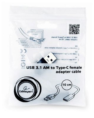 Adapter Type-C female/ USB3.0 male, AF/CM, Cablexpert, A-USB3-AMCF-01 92406 фото