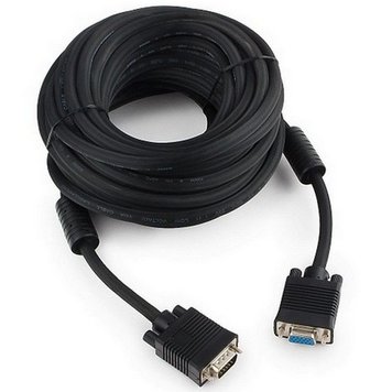 Cable VGA Premium Extension 10.0m, HD15M/HD15F Black, Cablexpert, dual-shield w/2*ferrite core 75632 фото