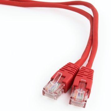 2m, Patch Cord Red, PP12-2M/R, Cat.5E, Cablexpert, molded strain relief 50u" plugs 26607 фото