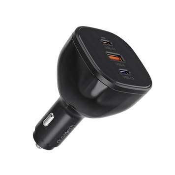 Car Charger Choetech 165W Dual USB-C and Single USB-A, Black 220132 Imagini