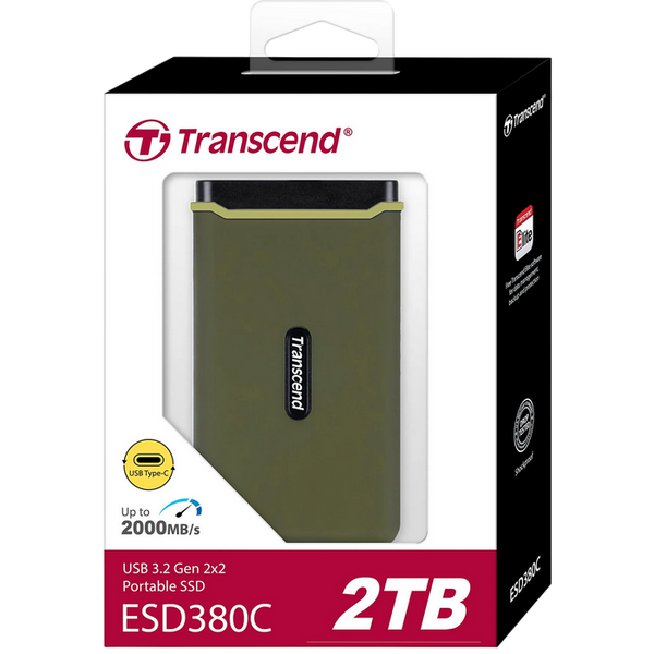 2.0TB Transcend Portable SSD ESD380C Military Green, USB-C 3.2 (96x54x12mm, 75g, R/W:2K/2K MB/s) 145848 фото