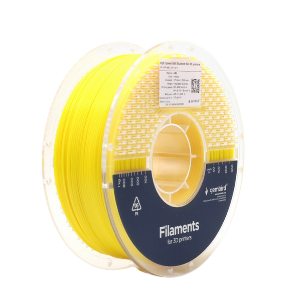 ABS 1.75 mm High Speed Filament Yellow Filament, 1 kg, Gembird, 3DP-ABS1.75HY-01-Y 225587 фото