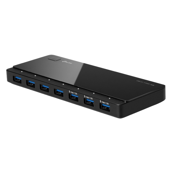 USB 3.0 Hub 7-port TP-LINK "UH700", external power adapter, Black 79802 Imagini