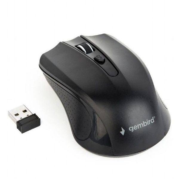 Wireless Mouse Gembird MUSW-4B-04, Optical, 800-1600 dpi, 4 buttons, Ambidextrous, 2xAAA, Black 105375 фото