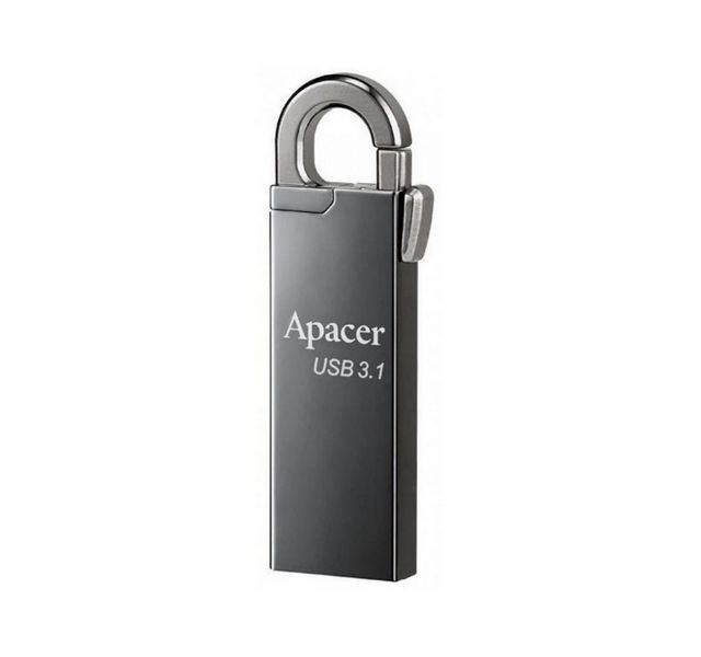 32GB USB3.1 Flash Drive Apacer "AH15A", Dark Gray, Metal, Keychain-Carabin, Capless (AP32GAH15AA-1) 88054 фото