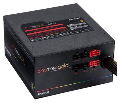 Power Supply ATX 650W Chieftec PHOTON GOLD GDP-650C-RGB, 80+ Gold, Active PFC, 140mm, Modular, RGB 110429 фото