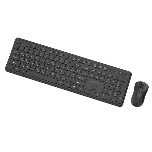 Wireless Keyboard & Mouse Gembird Slim Pro Business KBS-WPS-01-CYRL, Chocolate, 1200dpi, 3 buttons, Ambidextrous, 2.4Ghz, EN/RU, Black 266696 фото