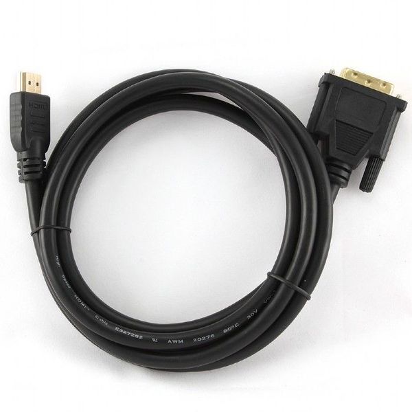 Cable HDMI to DVI 1.8m Cablexpert, male-male, GOLD, 18+1pin single-link, CC-HDMI-DVI-6 52133 фото