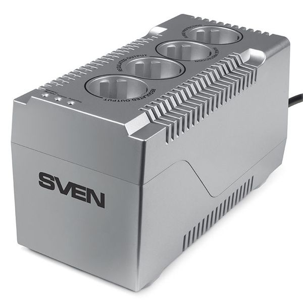 Stabilizer Voltage SVEN VR-F1000, max.320W, Output: 4 × CEE7/4 (2 for AVR, 2 for surge protection) 116183 фото