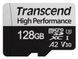 .128GB MicroSD (Class 10) UHS-I (U3),+SD adapter, Transcend TS128GUSD340S (V30, A2, R/W:160/125MB/s) 127101 Imagini 2