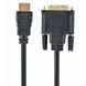 Cable HDMI to DVI 1.8m Cablexpert, male-male, GOLD, 18+1pin single-link, CC-HDMI-DVI-6 52133 фото 1