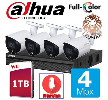 SET DAHUA FULL COLOR IP 4 Megapixeli 4 Camere POE HDD 1TB DH-IPC-HFW2439SP-SA-LED-0280B-S2 ID999MARKET_6594804 фото