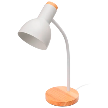 Lampa Led Platinet PDL333 Desk Lamp Marma E27 Wooden Base White 234435 фото