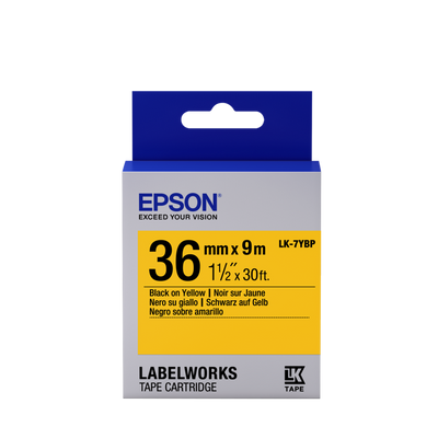 Tape Cartridge EPSON LK7YBP: 36mm/9m, Pastel Black/Yellow, C53S657005 211603 фото