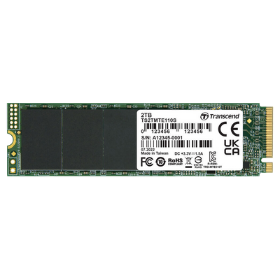 .M.2 NVMe SSD 2.0TB Transcend 110S [PCIe 3.0 x4, R/W:2500/1700MB/s, 200/250K IOPS, 800TBW, 3DTLC] 205039 фото