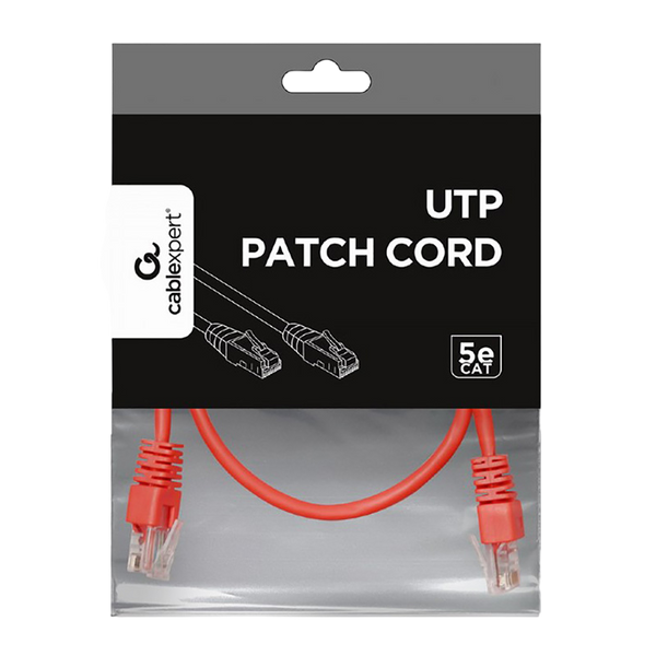 0.5m, Patch Cord Red, PP12-0.5M/R, Cat.5E, Cablexpert, molded strain relief 50u" plugs 25367 фото
