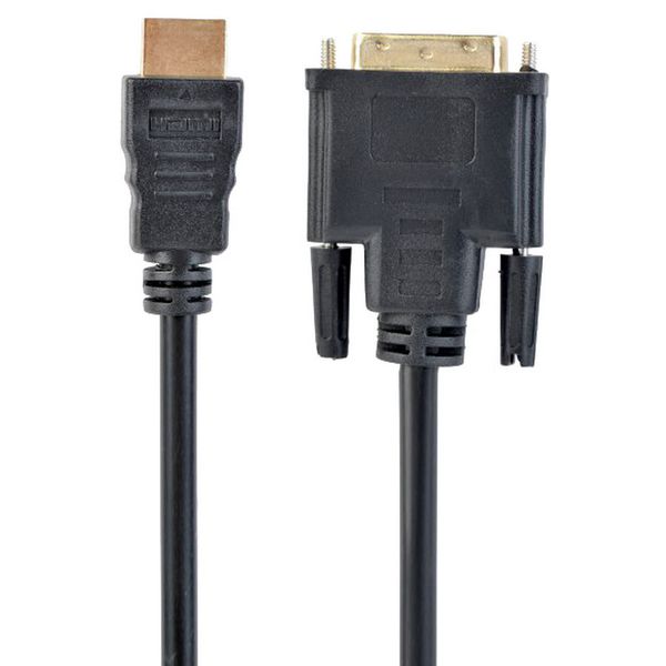 Cable HDMI to DVI 3.0m Cablexpert, male-male, GOLD, 18+1pin single-link, CC-HDMI-DVI-10 52131 фото