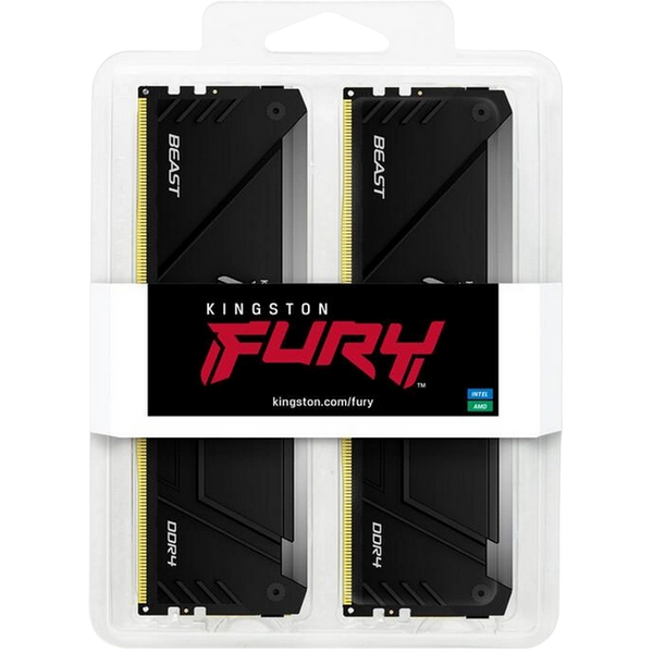32GB DDR4-3733MHz Kingston FURY Beast RGB (Kit of 2x16GB) (KF437C19BB12AK2/32), CL19-23-23, 1.35V 212508 фото