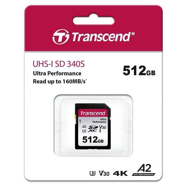 .512GB SDXC Card (Class 10) UHS-I, U3, Transcend 340S "TS512GSDC340S" (R/W:160/90MB/s) 140942 Imagini