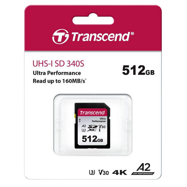 .512GB SDXC Card (Class 10) UHS-I, U3, Transcend 340S "TS512GSDC340S" (R/W:160/90MB/s) 140942 Imagini