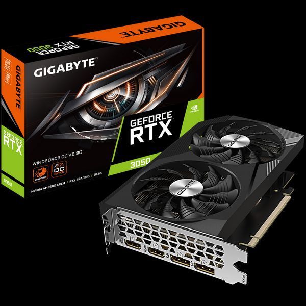 VGA Gigabyte RTX3050 8GB GDDR6 WindForce OC (GV-N3050WF2OCV2-8GD) 210739 фото