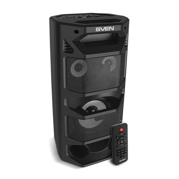 Partybox SVEN "PS-670" 65W, Black, TWS, Bluetooth, FM, USB, microSD, LED-display, RC, 2x4400mA* 139651 фото