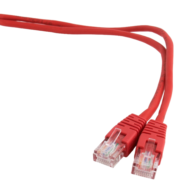 0.5m, Patch Cord Red, PP12-0.5M/R, Cat.5E, Cablexpert, molded strain relief 50u" plugs 25367 фото