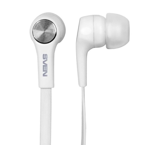 Earphones SVEN E-211M, White, with Microphone, 4pin 3.5mm mini-jack, cable 1.2m 85394 фото