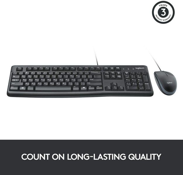 Keyboard & Mouse Logitech MK120, Thin profile, Spill-resistant, Quiet typing, Black, USB 50132 фото