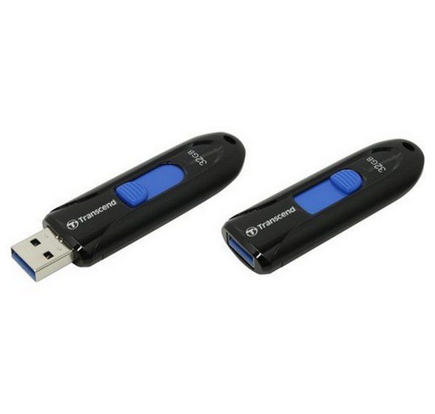 32GB USB3.1 Flash Drive Transcend "JetFlash 790", Black, Slider (R/W:90/25MB/s) 65624 фото