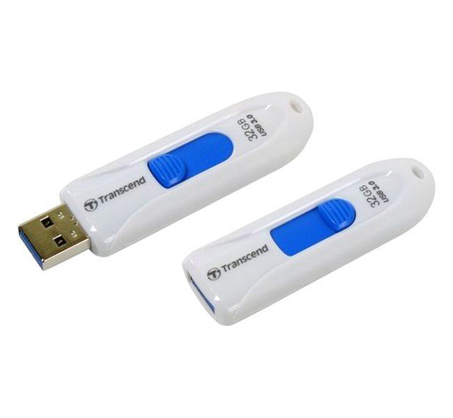 32GB USB3.1 Flash Drive Transcend "JetFlash 790", White, Slider (R/W:90/25MB/s) 67156 фото