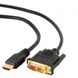 Cable HDMI to DVI 3.0m Cablexpert, male-male, GOLD, 18+1pin single-link, CC-HDMI-DVI-10 52131 фото 1