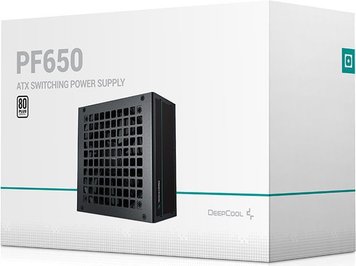 Power Supply ATX 650W Deepcool PF650, 80+, Active PFC, Black Flat Cables, 120 mm silent fan 138158 фото