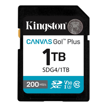 1.0TB SDXC Card (Class 10) UHS-I , U3, V30 Kingston Canvas Go! Plus Gen 4 "SDG4/1TB" (R/W:200/160MB 236906 фото