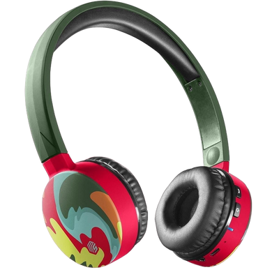 Bluetooth headset, Cellular MUSICSOUND, Red/Green Waves 211507 фото