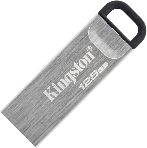 128GB USB3.2 Flash Drive Kingston DataTraveler Kyson, Silver, Metal Case, Key Ring (DTKN/128GB) 136258 фото